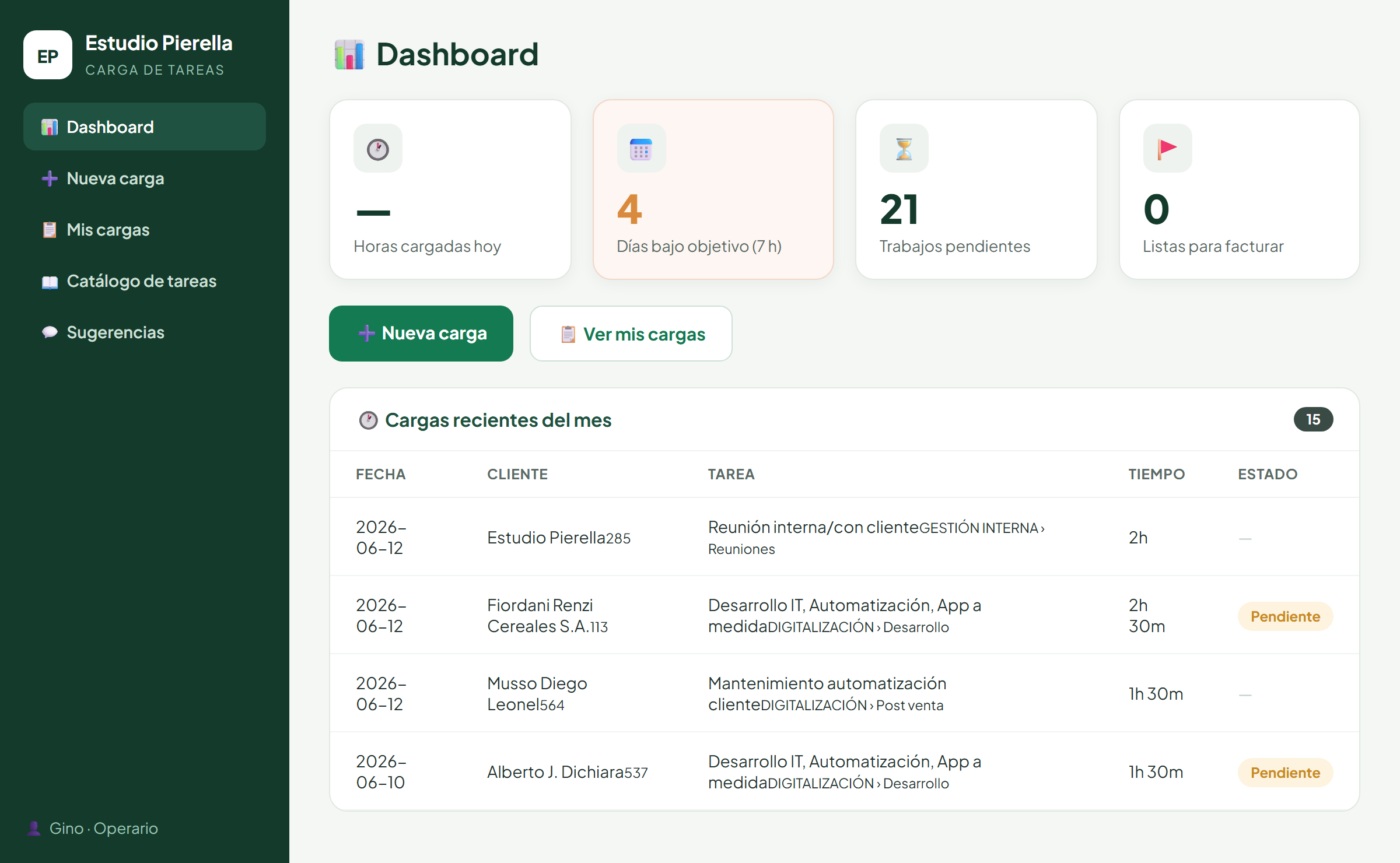 App de carga de tareas