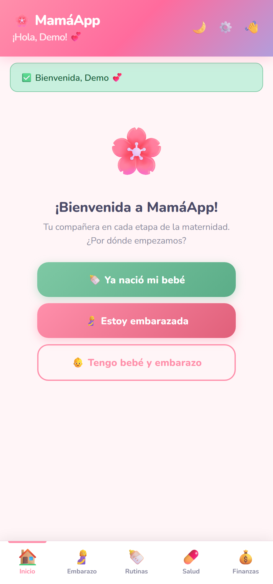 Pantalla de MamApp
