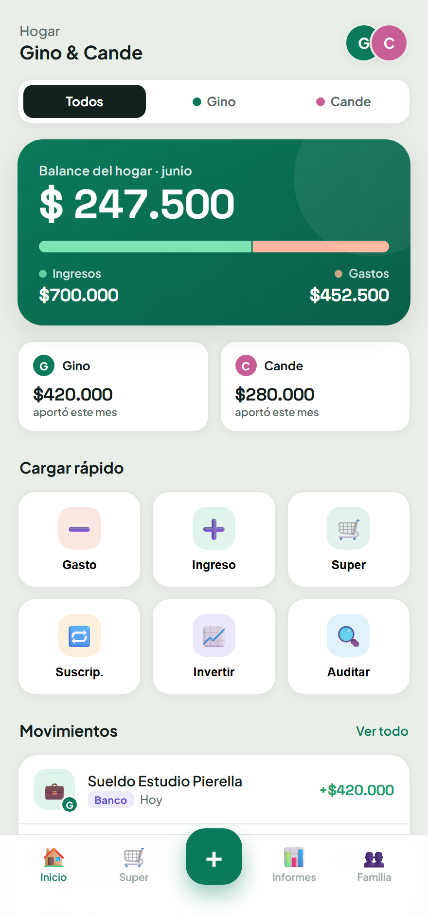 Pantalla de PresupuestApp